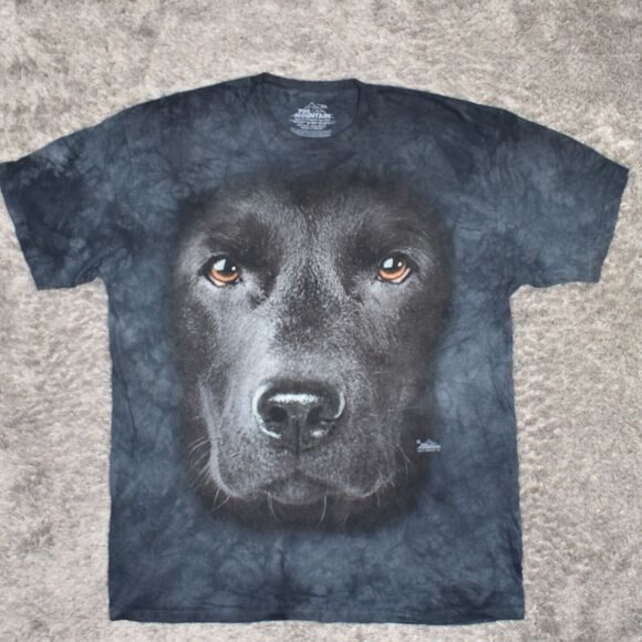 The Mountain DOG FACE Crew Neck Short Sleeve 100% Cotton Gray Size 2XL - Picture 2 of 8